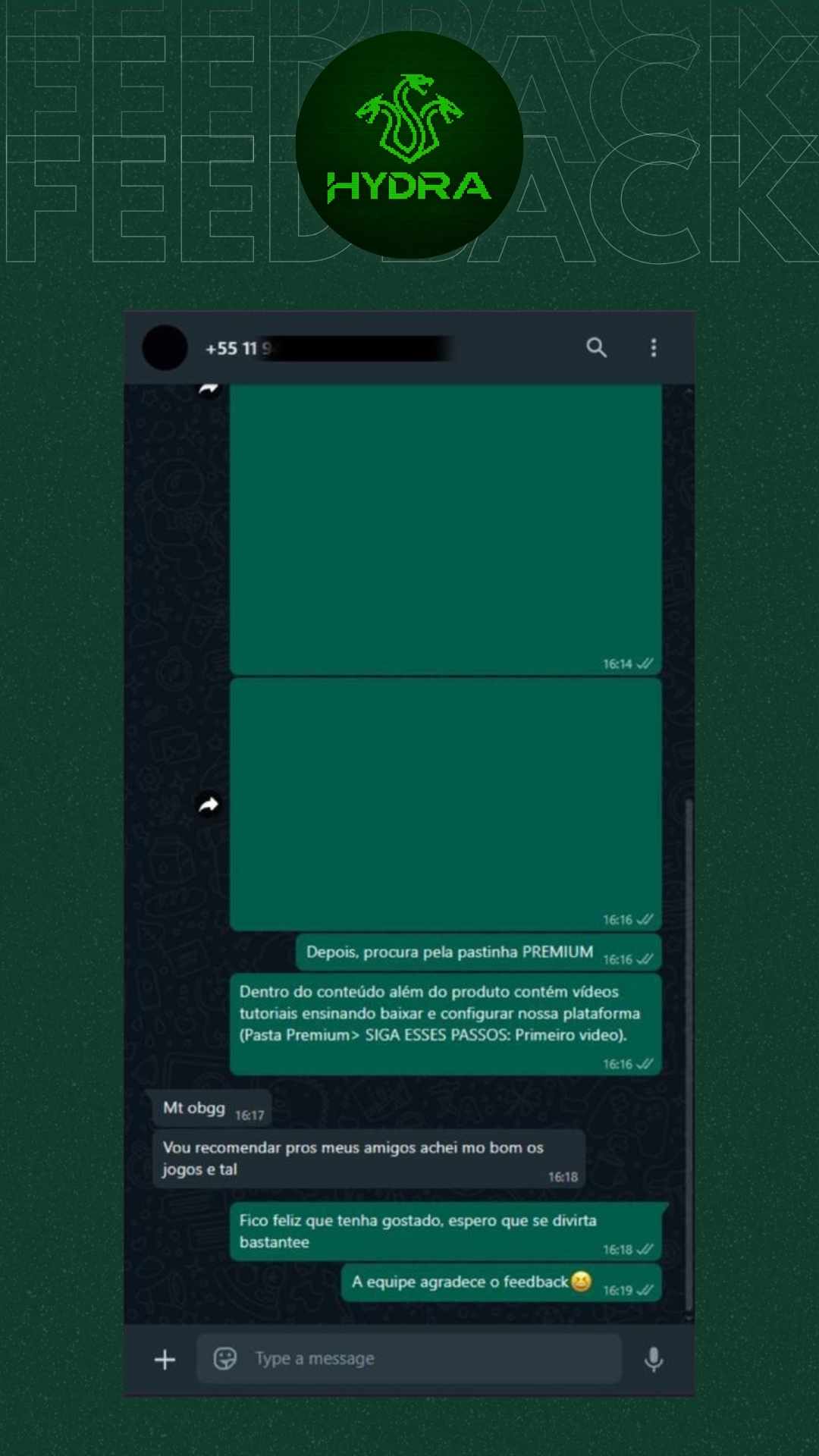 Feedback de cliente Hydrabox (SACPBox / SACHydrabox) — depoimento 3